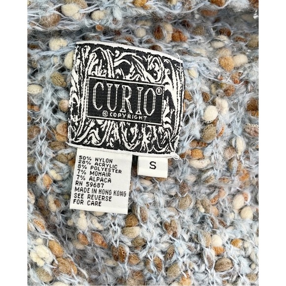 Curio Anthropologie Womens Sz S Blue Boucle Double Breasted Sweater Cardigan - Picture 7 of 7